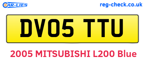DV05TTU are the vehicle registration plates.