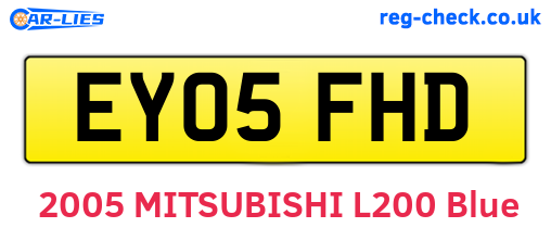 EY05FHD are the vehicle registration plates.