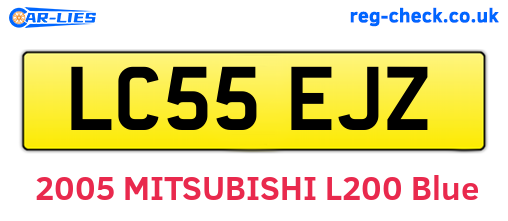 LC55EJZ are the vehicle registration plates.