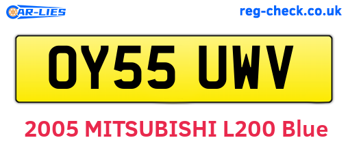 OY55UWV are the vehicle registration plates.