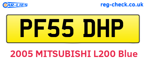 PF55DHP are the vehicle registration plates.