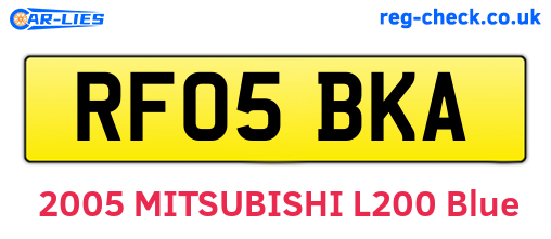 RF05BKA are the vehicle registration plates.