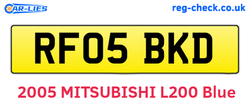 RF05BKD are the vehicle registration plates.