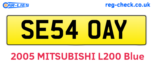 SE54OAY are the vehicle registration plates.