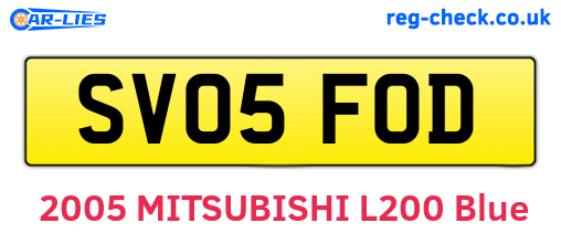 SV05FOD are the vehicle registration plates.