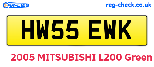 HW55EWK are the vehicle registration plates.