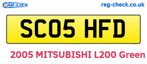 SC05HFD are the vehicle registration plates.