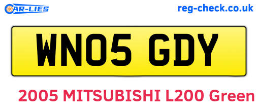 WN05GDY are the vehicle registration plates.