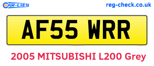 AF55WRR are the vehicle registration plates.