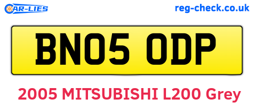 BN05ODP are the vehicle registration plates.