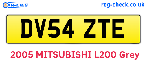 DV54ZTE are the vehicle registration plates.
