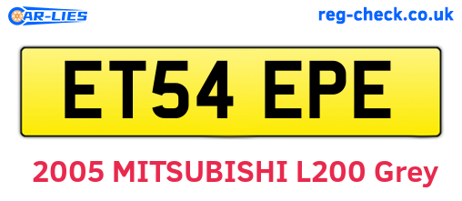 ET54EPE are the vehicle registration plates.