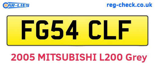 FG54CLF are the vehicle registration plates.