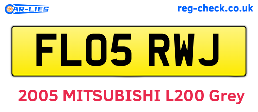 FL05RWJ are the vehicle registration plates.
