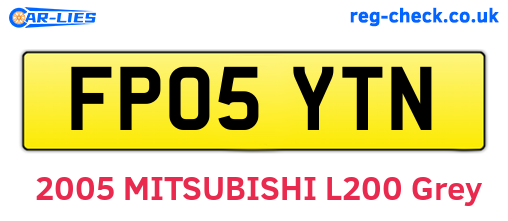FP05YTN are the vehicle registration plates.