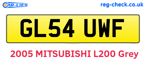 GL54UWF are the vehicle registration plates.