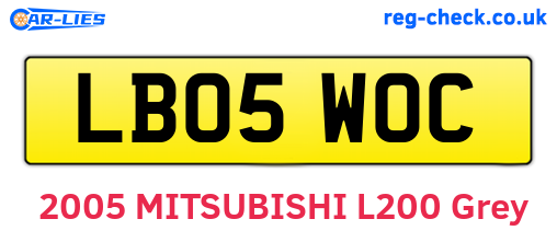LB05WOC are the vehicle registration plates.