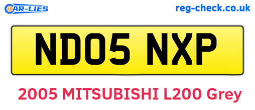 ND05NXP are the vehicle registration plates.