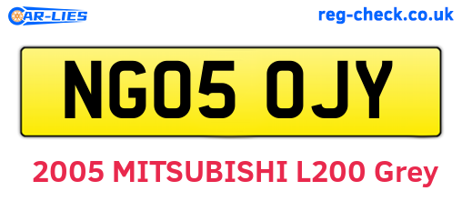 NG05OJY are the vehicle registration plates.