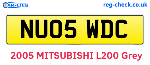 NU05WDC are the vehicle registration plates.