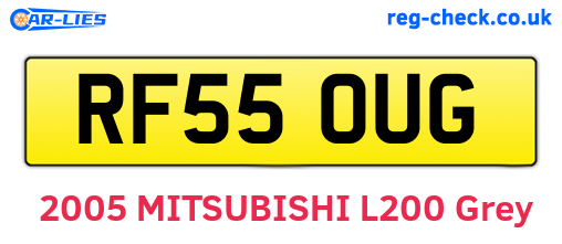 RF55OUG are the vehicle registration plates.