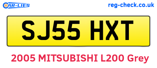 SJ55HXT are the vehicle registration plates.