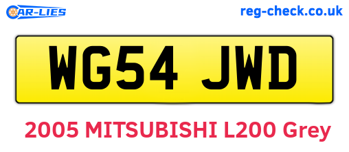 WG54JWD are the vehicle registration plates.