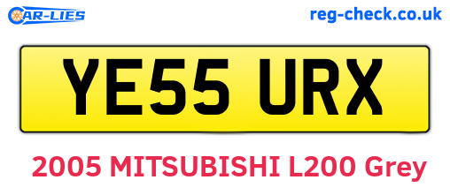 YE55URX are the vehicle registration plates.