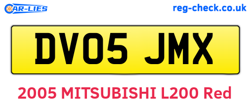 DV05JMX are the vehicle registration plates.