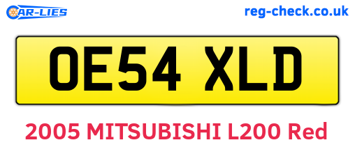 OE54XLD are the vehicle registration plates.