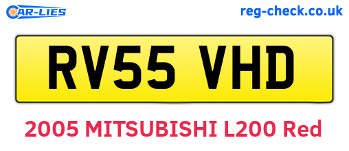 RV55VHD are the vehicle registration plates.