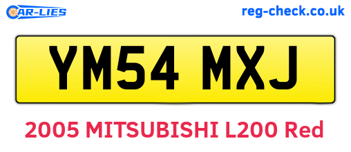 YM54MXJ are the vehicle registration plates.