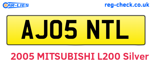 AJ05NTL are the vehicle registration plates.