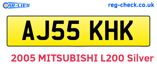 AJ55KHK are the vehicle registration plates.