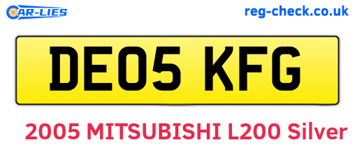 DE05KFG are the vehicle registration plates.
