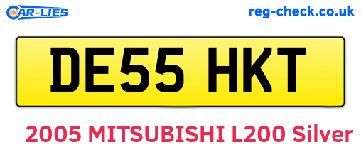 DE55HKT are the vehicle registration plates.