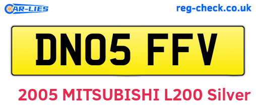 DN05FFV are the vehicle registration plates.