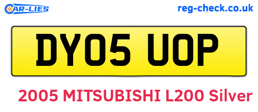 DY05UOP are the vehicle registration plates.