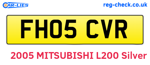 FH05CVR are the vehicle registration plates.