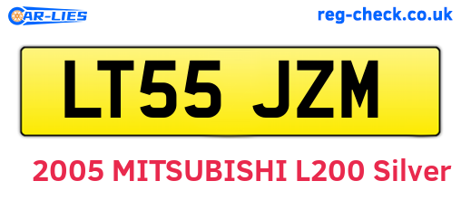 LT55JZM are the vehicle registration plates.