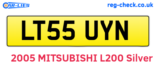 LT55UYN are the vehicle registration plates.