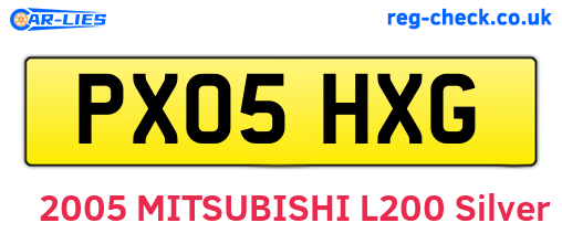 PX05HXG are the vehicle registration plates.