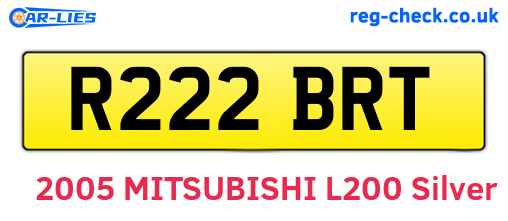R222BRT are the vehicle registration plates.