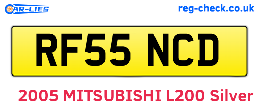 RF55NCD are the vehicle registration plates.