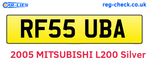 RF55UBA are the vehicle registration plates.
