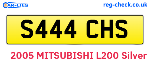 S444CHS are the vehicle registration plates.