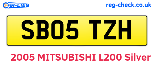 SB05TZH are the vehicle registration plates.