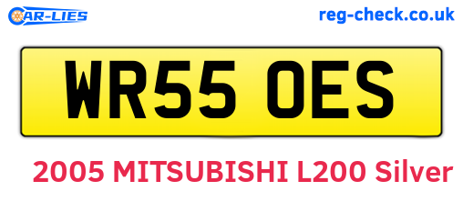 WR55OES are the vehicle registration plates.