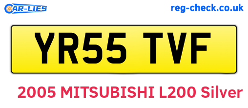 YR55TVF are the vehicle registration plates.