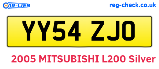 YY54ZJO are the vehicle registration plates.